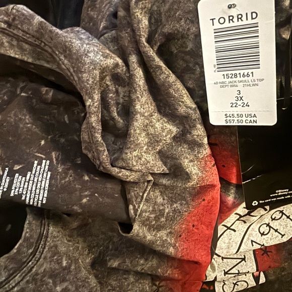 TORRID DISNEY The Nightmare Before Christmas Jack Skellington Skull Top! NWT! - Picture 4 of 6
